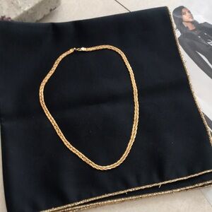 Elegant Gold Plated Braided Rope Necklace - Women Jewelry beautiful.